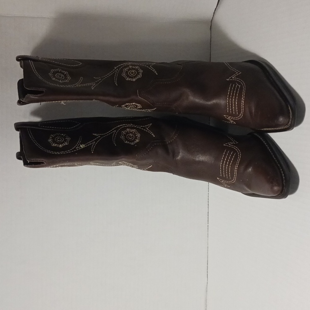 Vintage leather boots with western flare